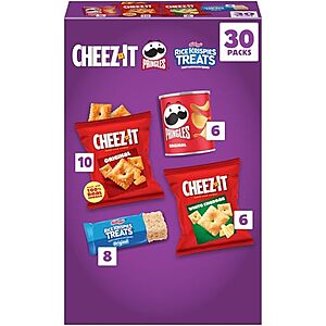 [SnS, AC] $7.87 | 30-Pack 1-Oz Cheez-It Kellogg's Snacks (Cheez-It, Pringles, Rice Krispies Treats) at Amazon (26.2￠ each)