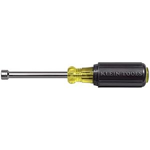 $6.99 | Klein Tools 630-6MM 6 mm Nut Driver, Made in USA, 3-Inch Hollow Shaft and Cushion Grip Handle at Amazon