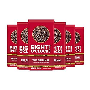 [SnS] $27.83* | 6-Pk 11-Oz Eight O'Clock Coffee Whole Bean Coffee (Medium Roast, 100% Arabica) at Amazon
