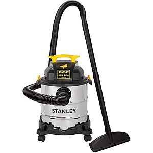 $65 | STANLEY SL18116 Wet/Dry Vacuum, 6 Gallon, 4 Horsepower, Stainless Steel Tank, 4.0 HP, Silver+Yellow at Amazon