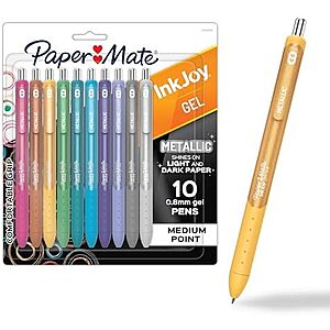 [SnS, AC] $7.95 | 10-Count Paper Mate InkJoy Gel Pens, Metallic, Retractable, Medium Point (0.8mm) at Amazon