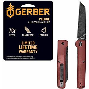 $12.25 | 3.7" Folding Blade Gerber Gear Pledge Pocket Knife at Amazon