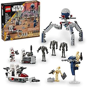 $20.99 | 215-Piece LEGO Star Wars: The Clone Wars - Clone Trooper & Battle Droid Battle Pack (75372, 2024) at Amazon