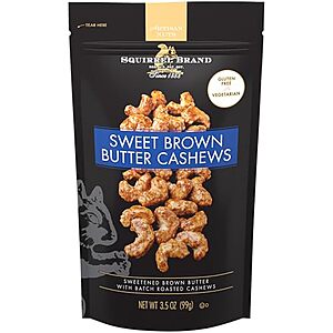 [SnS, AC] $2.62 | 3.5-Oz Squirrel Brand Cashews (Sweet Brown Butter) at Amazon