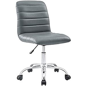 [NEW] $38.17 | Modway Ripple Ribbed Armless Mid Back Swivel Computer Desk Office Chair In Gray at Amazon