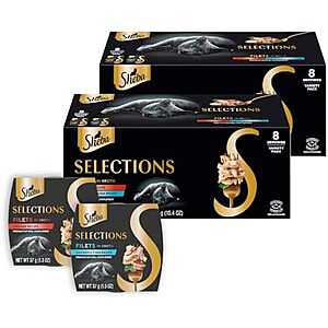 [NEW, SnS] $12.61 | 16-Pack 1.3-Oz Sheba Selections Filets Wet Cat Food Complement (Chicken & Chicken-Tuna) at Amazon