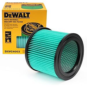 [NEW] $33.16 | DEWALT HEPA Vacuum Filter Replacement DXVC4003, Fit for Most 4-5 Gallon Wet Dry Vacuum Cleaner at Amazon
