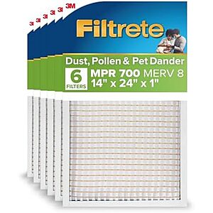 [NEW, SnS] $24.09 | Filtrete 14x24x1 Air Filter, MERV 8, MPR 700, 6 HVAC Filters at Amazon