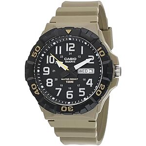 $27.57* | 44mm Casio MRW200H Men's Analog Watch (Beige/Black) at Amazon
