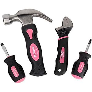 $6.92 | Apollo Tools 4 Piece Stubby Tool Set, Pink DT0240P at Amazon