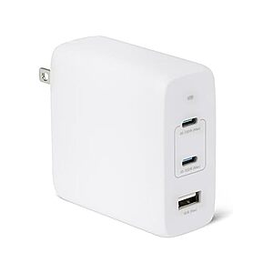 $12.99 | Amazon Basics 120W 3-Port GaN Wall Charger (2x USB-C, 1x USB-A; 2 colors) at Woot!