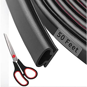 $11.51* | 50' Fingwerk D-Shape Rubber Weather Stripping Door Seal Strip w/ Scissors at Amazon