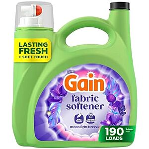 [SnS, AC] $32.16* | 4 &times; 140oz Gain Liquid Fabric Softener Conditioner (190 Loads, Moonlight Breeze) ($8.04 each) at Amazon