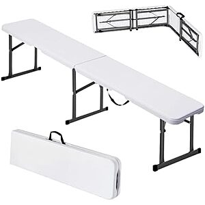 $29.09* | VEVOR Plastic Folding Bench, 6ft Portable Folding Bench at Amazon