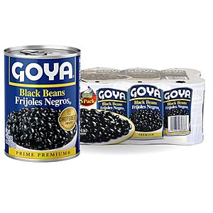 [SnS] $6.63* | 8-Pack 15.5-Oz Goya Foods Black Beans at Amazon (82.9￠ each)
