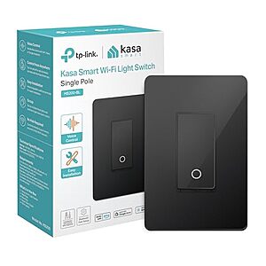 $11.99* | Kasa HS200 Smart Wi-Fi Single Pole Light Switch (Black or White) at Amazon