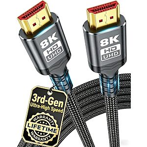$7.99 | 3rd Gen 10K 8K HDMI 2.1 Cable 3.3FT at Amazon