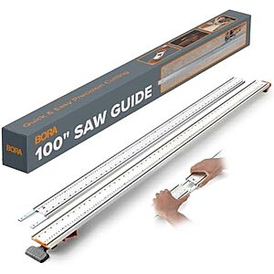$69.99 | BORA NGX Circular Saw Guide Rail, 100" Straight Edge Clamp - Track Saw Rail at Amazon