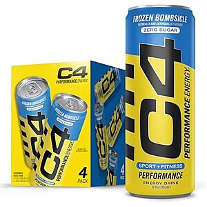 [SnS] $4.08* | 4-Pack 12-Oz C4 Performance Energy Drink (Frozen Bomb) at Amazon