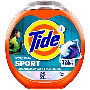 [SnS, AC] $25.63 | 4 &times; 25-Count Tide Power Pods Laundry Detergent Pacs with Febreze Sport ($6.41 each) at Amazon