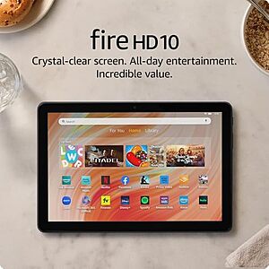 $76.99 | Amazon Fire HD 10 tablet, 4 GB RAM, 32 GB, Black at Amazon