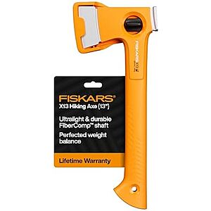 $28.35* | Fiskars X13 Ultralight 13" Camping Hatchet w/ Forged Steel Blade & Sheath at Amazon