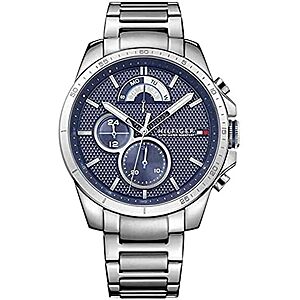 $75 | Tommy Hilfiger Men's 1791348 Cool Sport Analog Display Quartz Silver Watch at Amazon