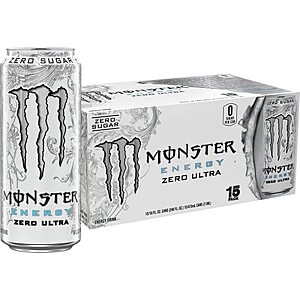 [SnS, AC] $14.84* | 15-Pk 16-Oz Monster Sugar Free Energy Drink (Zero Ultra) at Amazon
