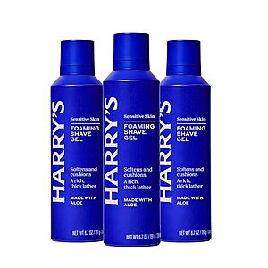 [NEW, SnS] $8.52 | 3-Pack 6.7-Oz Harry's Foaming Shave Gel for Men with Aloe at Amazon