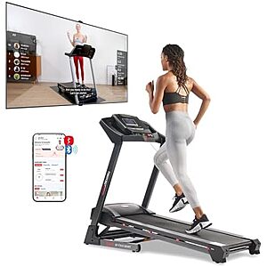 $277.68 | Sunny Health & Fitness Smart Wi-Fi Treadmill with Auto Incline at Amazon