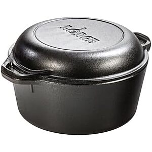 [Resale] $29.95 | 5-Qt Lodge Cast Iron Double Dutch Oven (Used - Like New) at Amazon