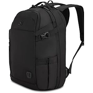 $77* | SwissGear Hybrid 30L Travel Backpack, Fits 15 inch Laptop, Men's and Women's, Black + 10% Back w/ Prime Visa Card at Amazon