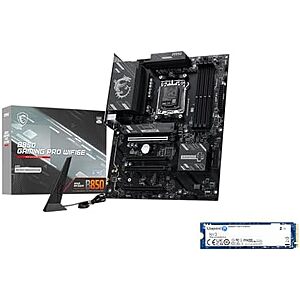 [NEW, AC] $251.39 | MSI B850 GAMING PRO WIFI6E Motherboard + Kingston NV3 2TB NVMe SSD Bundle at Amazon