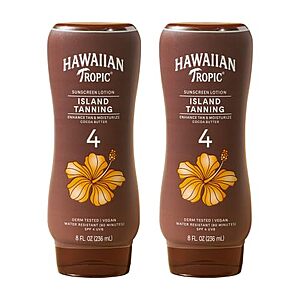 [SnS, AC] $6.81* | 2-Pack 8-Oz Hawaiian Tropic Island Tanning Lotion, SPF 4 at Amazon