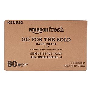 [SnS, AC] $17.12 | 80-Count Amazon Fresh K-Cups Coffee Pods (Go For The Bold Dark Roast) at Amazon