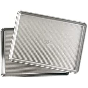 $21.99 | USA Pan Bakeware Half Sheet Pan, Set of 2 Baking Sheets, Aluminized Steel at Amazon