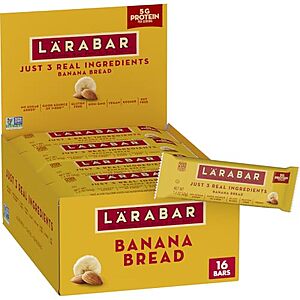 [SnS, AC] $9.74 | 16-Pack 1.6-Oz L&Auml;RABAR Gluten Free Vegan Fruit & Nut Bar (Banana Bread) at Amazon