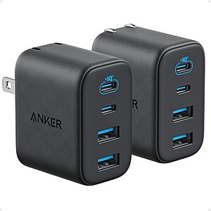 $24.99* | 2-Pk Anker Zolo 4-Port up to 50W USB-C & USB-A Wall Chargers (Black) at Amazon