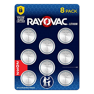 Rayovac 2032 Coin Batteries (8 Pack), CR2032 3V Lithium Batteries, Compatible with AirTag and Tile Pro Devices, Key Fobs, Watches and more $4.75