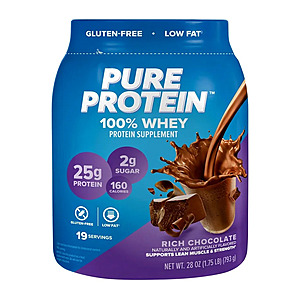 YMMV Pure Protein 100% Whey Protein Powder, Rich Chocolate, 25g Protein, 1.75 lb $11.89