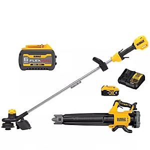 DEWALT 20V MAX XR Brushless String Trimmer Blower Kit with 20V MAX/60V MAX FLEXVOLT 6Ah Battery $319