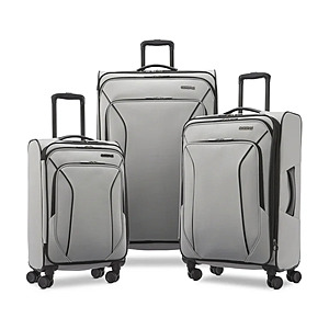 American Tourister X-Lite 3-Piece Luggage Set with Spinner Wheels - Light Grey $109