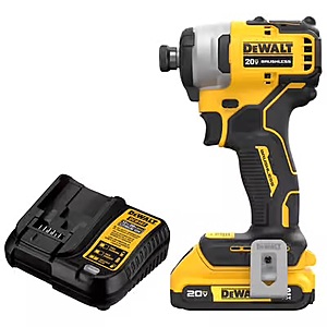DeWalt 20V MAX ATOMIC 1/4 in. Cordless Brushless Compact Impact Driver Kit (Battery & Charger) $99