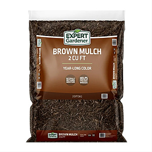 Expert Gardener Brown Mulch, 2 cu. ft. &ndash; Year Long Color, Decorative Landscaping Mulch $2