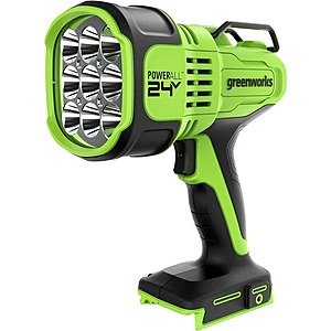 Greenworks 24V LED Spot Light, 3000 Lumen Handheld Flashlight, Variable Brightness Spotlight, Tool Only $44.99