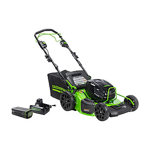 Greenworks 82V 21 Inch Self-Propelled Lawn Mower with 8.0 Ah Battery and Dual Port Rapid Charger $449.99