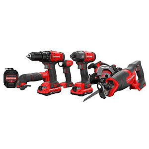 CRAFTSMAN V20 6 Tool Combo Kit with Two 2Ah Batteries and Charger $169