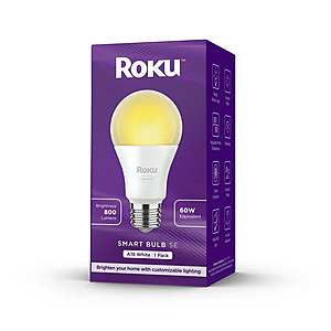 YMMV Roku Smart Home Smart Bulb LED 9.5 W Adjustable General Purpose Light Bulbs, Dimmable, Smart, Wi-Fi Compatible $2.5