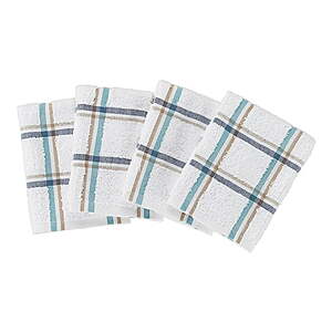 Mainstays 4-Pack 12"x12" Woven Kitchen Dish Cloth Set $3.58