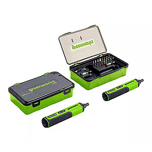Greenworks Set of (2) 4V Screwdriver with 26-Piece Acessory Kit $39.98